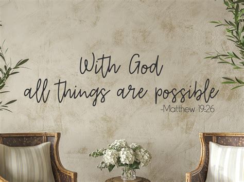 With God All Things Are Possible Christian Wall Art Vinyl Wall Decal