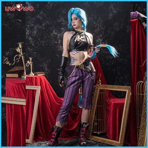 UWOWO Game Jinx Cosplay LOL Arcane Jinx Costume XS 2XL Crit Loli Jinx