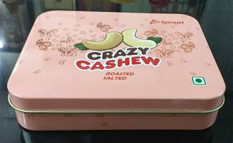 Rectangular Pitch Printed Cashew Tin Container Capacity Ml Size