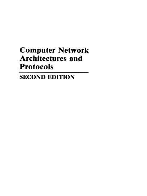 Computer Network Architectures And Protocols Second Edition Pdf