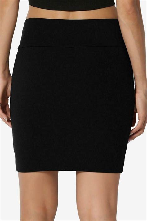 Ladies Womens Bandage Plain High Waisted Pencil Slim Stretchy Bodycon