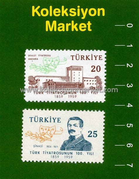 1959 Türk Tiyatrosu nun 100 Yılı Pulları Koleksiyon Market