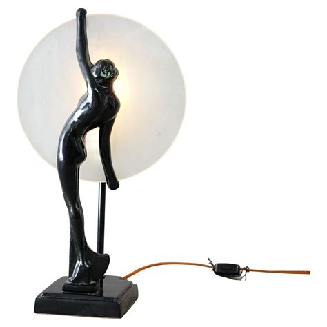 Antique Art Deco Frankart School Figural Nude Table Lamp Th Century