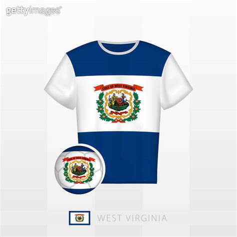 Football Uniform Of National Team Of West Virginia With Football Ball