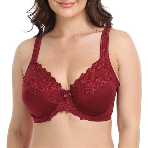 Women S Underwire Unlined Bra Minimizers Non Padded Full Coverage Lace Plus Size 46c