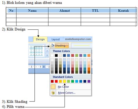 Cara Memberi Warna Tabel Di Word Ide Perpaduan Warna Images