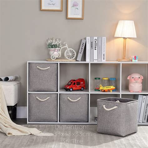 Canvas Storage Cube Box 33cm Fabric Storage Basket For Toys Mangata