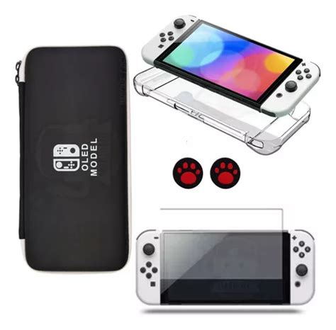 Kit Competo Estojo Case Pel Cula Grip Para Switch Oled Frete Gr Tis