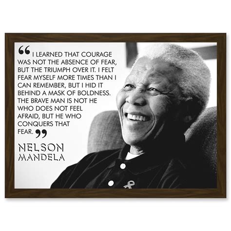 Nelson Mandela Quote I Learned That Courage Typography A4 Artwork ...