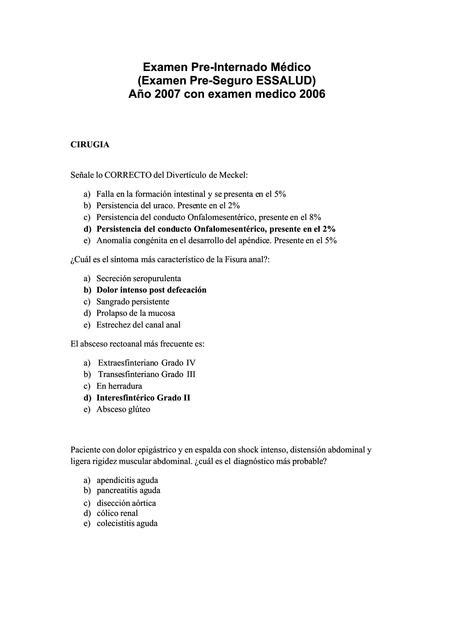 Examen Pre Internado Medico Essalud Juan Carlos Hallasi Pandia UDocz