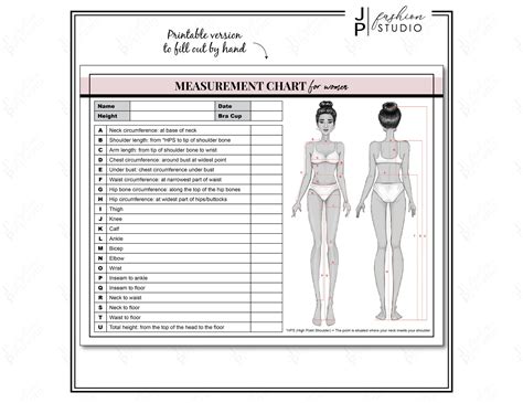 Women S Printable Body Measurement Chart Nbkomputer