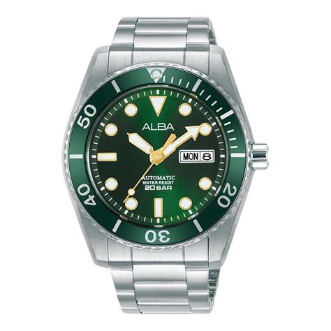 Jual Jam Tangan Pria Alba Mechanical AL4287X1 Automatic Men Green Dial