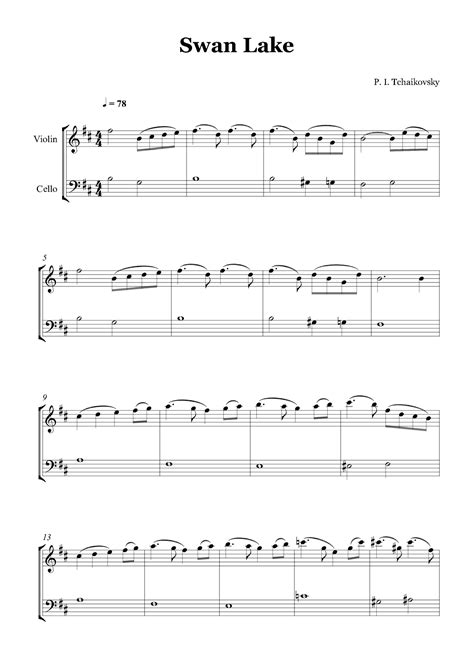 Swan Lake Sheet Music Tchaikovsky Instrumental Duet