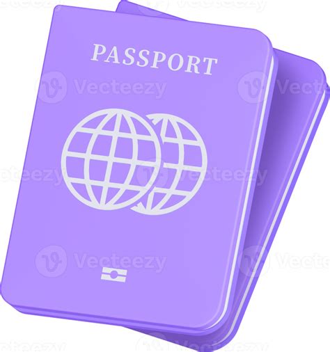 3d Purple Passport Icon Identification Document 3d Render Illustration 14216500 Png