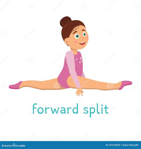 Girl Doing Gymnastic Forward Split Stock Vector Illustration Of