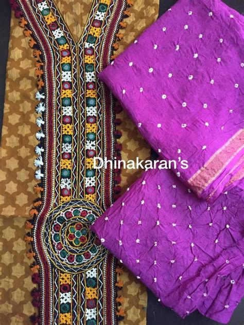 Dhinakaran Bandhani Kutchwork Dress Material At Rs Piece In