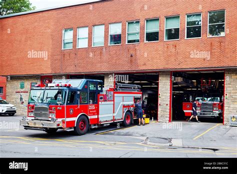 June 2018 Montreal Canada Montreal Fire Department Building With