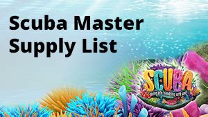 Scuba Master Supply List Group VBS Tools