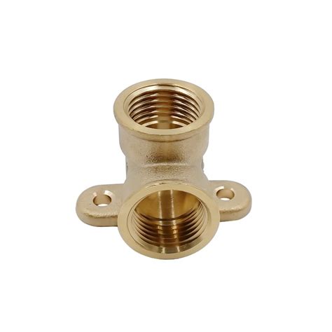 Brass Plumbing Fittings Floor Heating Parts Socket Male Threaded Connection Drop Ear 90 Deg