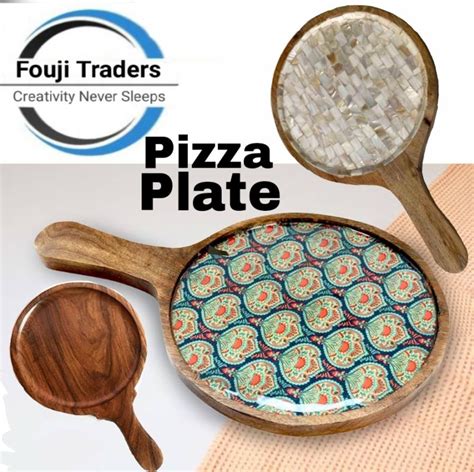 Multicolor Round Wooden Pizza Platter Feature Disposable Eco