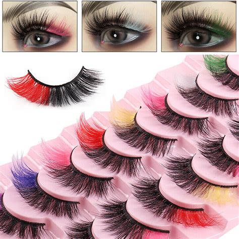 7 Pairs 8d Mink Hair False Eyelashes Wispy Cross Long Thick Soft Fake Eye Lashes Ebay