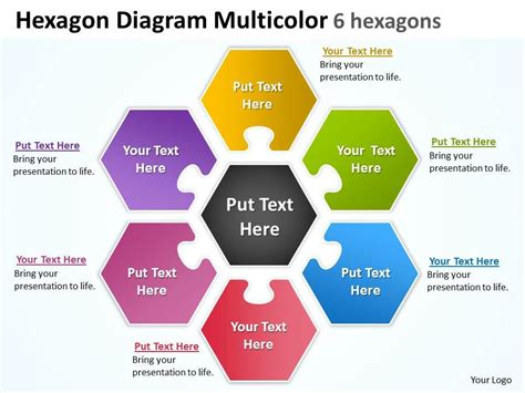 Hexagon Diagram Multicolor Hexagons Powerpoint Templates