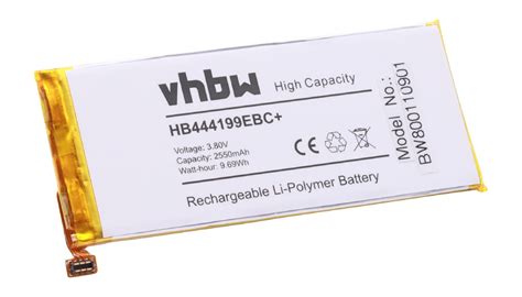 Vhbw Li Polymer Batterie 2550mAh 3 8V pour téléphone Smartphone Huawei