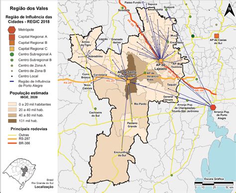 Sistema Vi Rio Popula O Total E Rede Urbana Da Regi O Dos Vales Rs