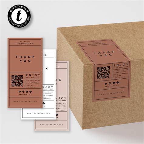 Editable Box Seal Label Box Sticker Template Box Packaging Etsy