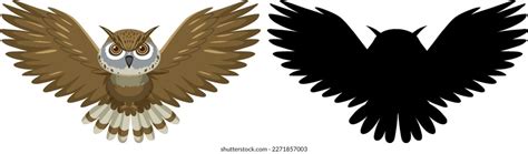 Silhouette Owl Flying Illustration Stock Vector (Royalty Free) 2271857003 | Shutterstock