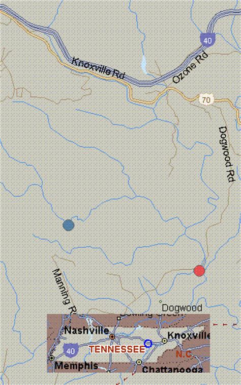 Map For Basin Creek Tennessee White Water Jeep Trail To Fall Creek