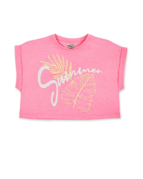 Camiseta punto rosa niña Neon Jungle tuc tuc