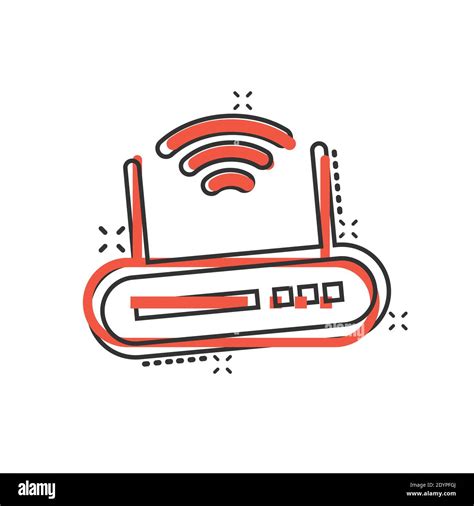 Wifi Router Icon In Comic Style Broadband Cartoon Vector Illustration