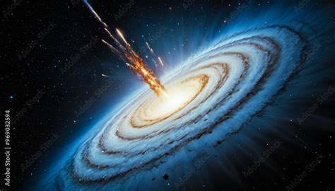 A Dramatic Depiction Of An Asteroid Impact On A Galaxy Creating