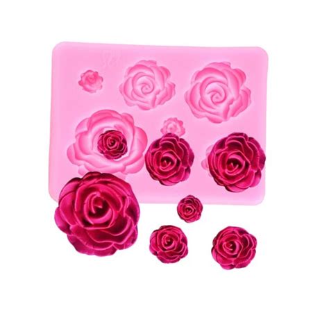 Molde De Silicone Rosas Mini Para Artesanato E Confeitaria Rosinhas