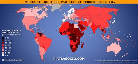 Carte Du Monde Mortalité Routière