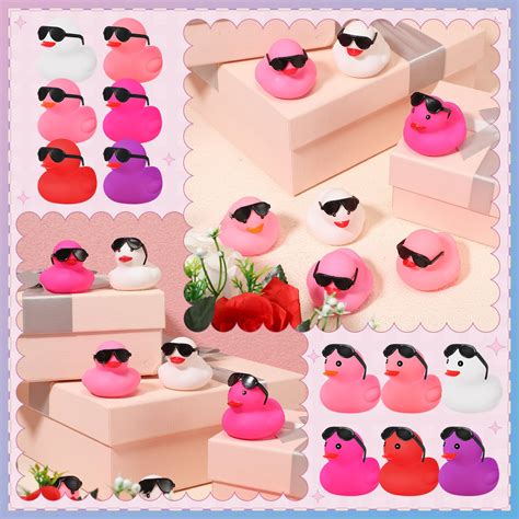 Shappy 48 Pcs Valentine S Day Rubber Ducks 2 Inch Mini Valentine S Day Ducks Bath Toys Party