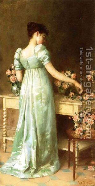 Arranging Roses 1892 De Scott Evans Oil Painting Reproduction 1st