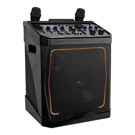 Caixa De Som Com Karaokê E Microfone - Caixa de som karaokê com dois microfones Gemini KP-800PRO