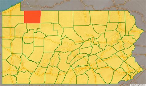 Map of Warren County, Pennsylvania - Thong Thai Real