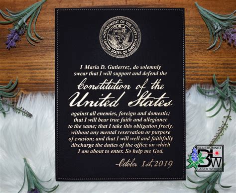 Oath Of Commissioned Officers Leatherette Or Wood Plaque Etsy