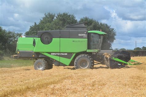 Deutz Fahr Hts Combine Harvester Cutting Winter Barley A Photo