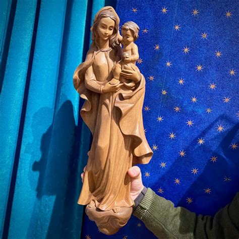 Madonna Con Bambino Da Appendere Scultura In Legno