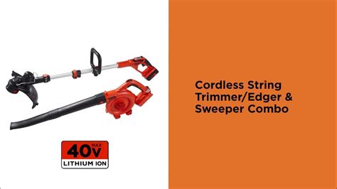 Black And Decker 40v Max String Trimmeredger And Sweeper Combo Youtube