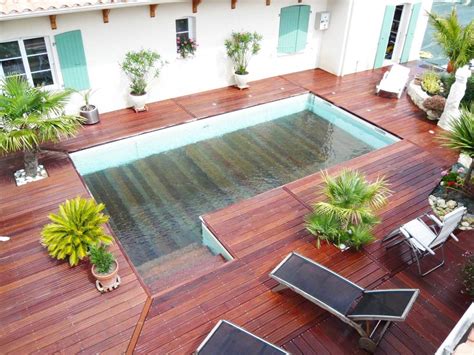 Terrasse Bois Qui Se Transforme En Piscine Mailleraye Fr Jardin