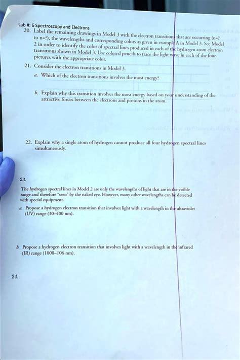 SOLVED Lab 6 Spectroscopy And Electrons 20 Label The Remaining