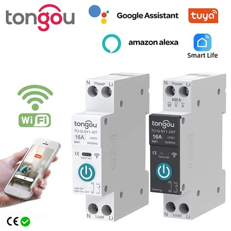 TUYA WIFI Smart Circuit Breaker With Metering 1P 63A DIN Rail For Smart