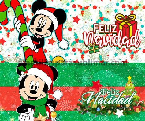 Feliz Navidad Mickey Sublimacion Plantillas Para Sublimar