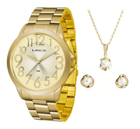 Reloj De Pulsera Lince Lrgj L De Cuerpo Color Dorado Para Mujer