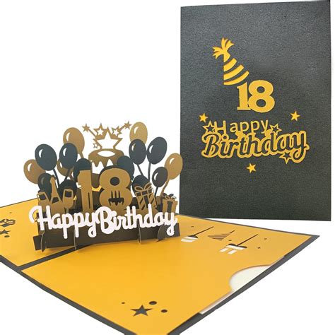 18th Birthday Card Happy 18 Pop Up Birthday Card 3d Birthday Cards For Men Women Her Him